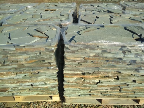 Плитняк златолит зелёный для цоколя, отмостки купить в Смоленской области