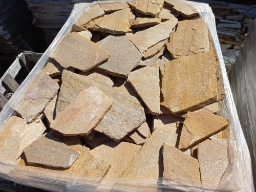 Плитняк златолит жёлтый золотистый для отмостки купить в Смоленской области